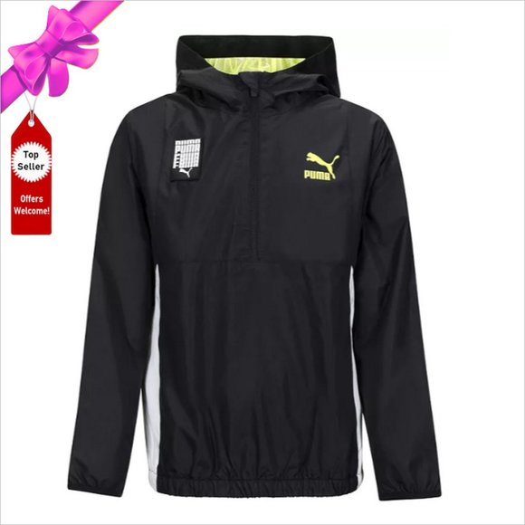 NWT PUMA Colorblocked 1/2 Zip Hoodie Windbreaker - Picture 1 of 7